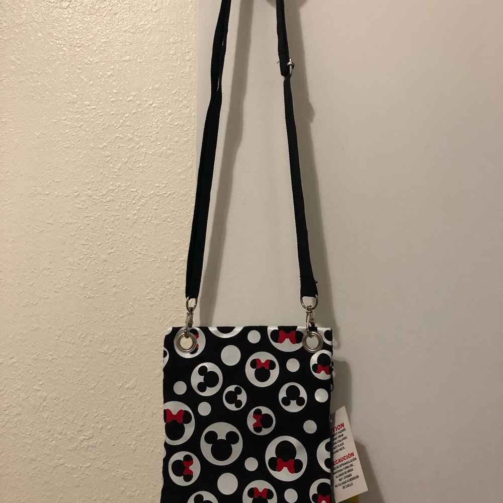 Disney Black and White Mickey and Minnie Patterned crossbody Bag - Picture 8 of 8